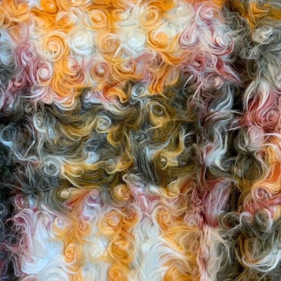 NEW Free People Cardi Plaid long fuzzy swirly coat, Large - Picture 5 of 9